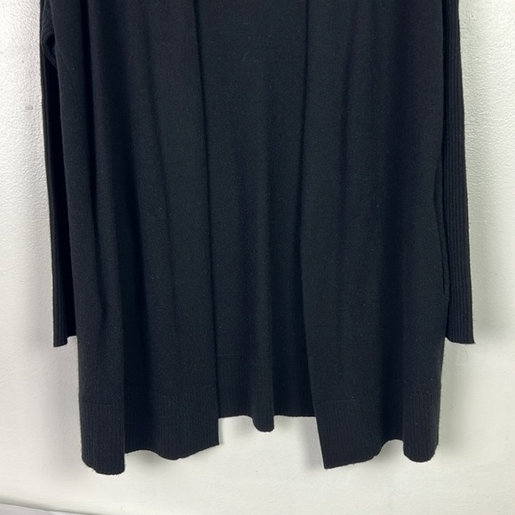 Vince Women’s Medium 100% Cashmere Black Open Front Pockets Long Cardigan - Picture 5 of 7